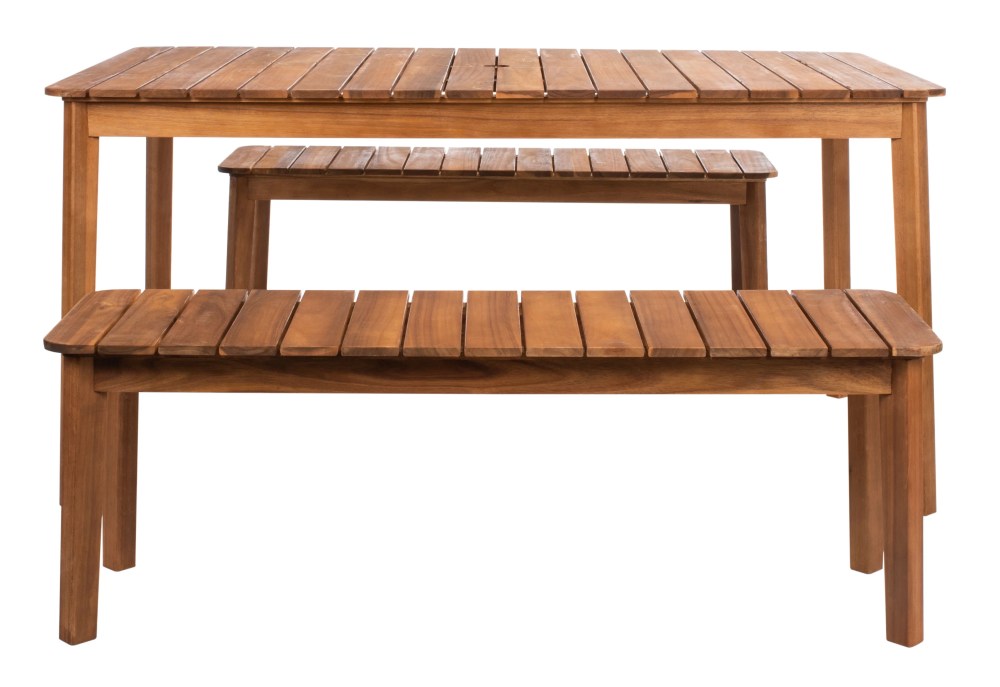 SAFAVIEH Europa Outdoor Patio 3 Piece Dining Set,Natural