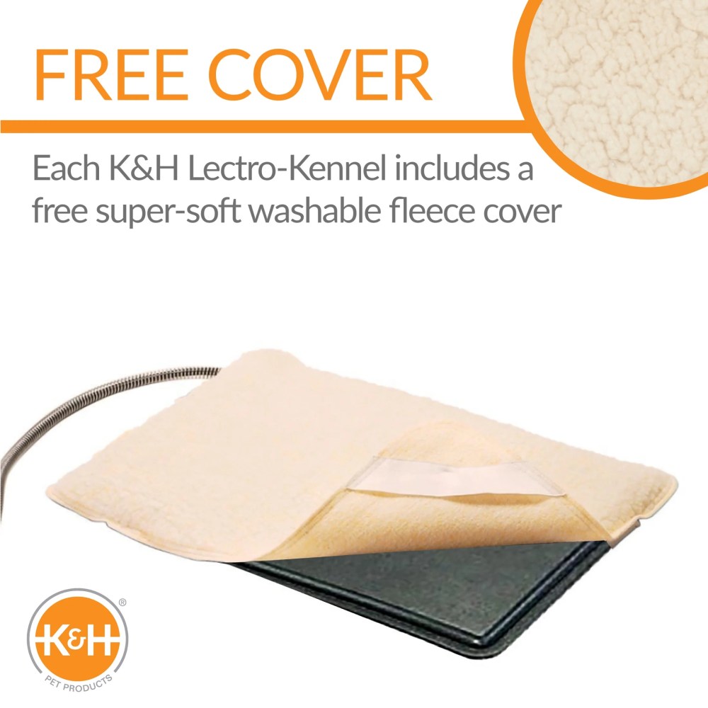 K&H Pet Products Original Lectro-Kennel Outdoor Heated Dog Pad with Free Cover Black Large 28.5 X 22.5 Inches - Image 3