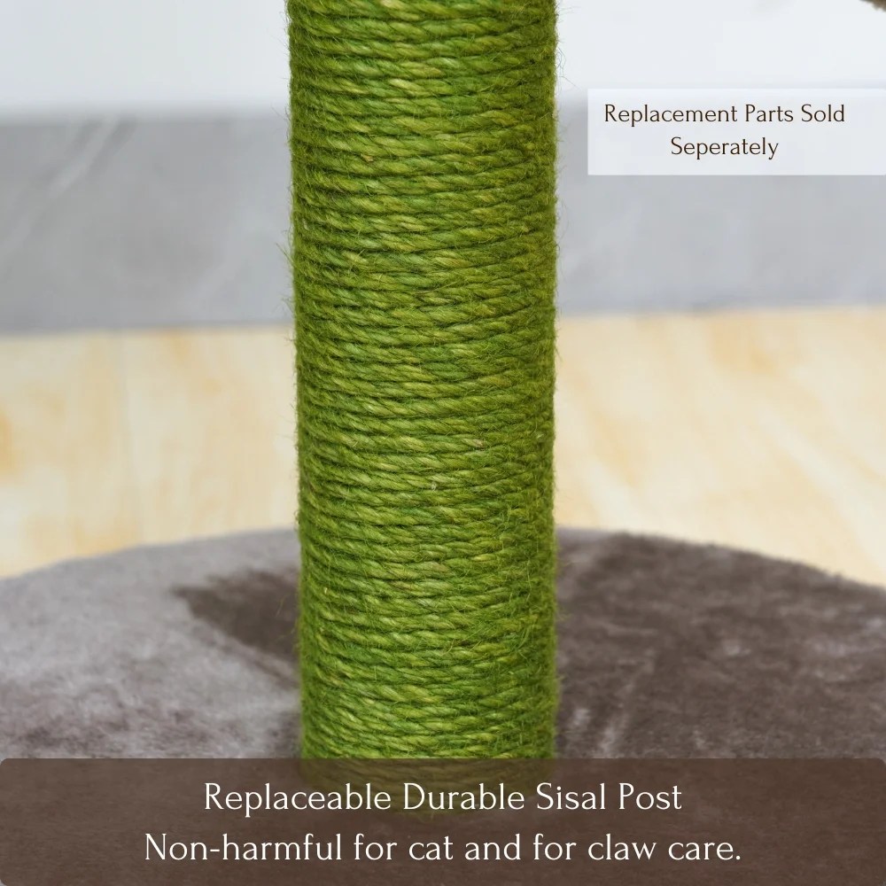 Catry 26" Sunflower Cat Scratcher with Replaceable Sisal Post, Double Jute Scratching Pads, for Multi-cat Home - Image 3