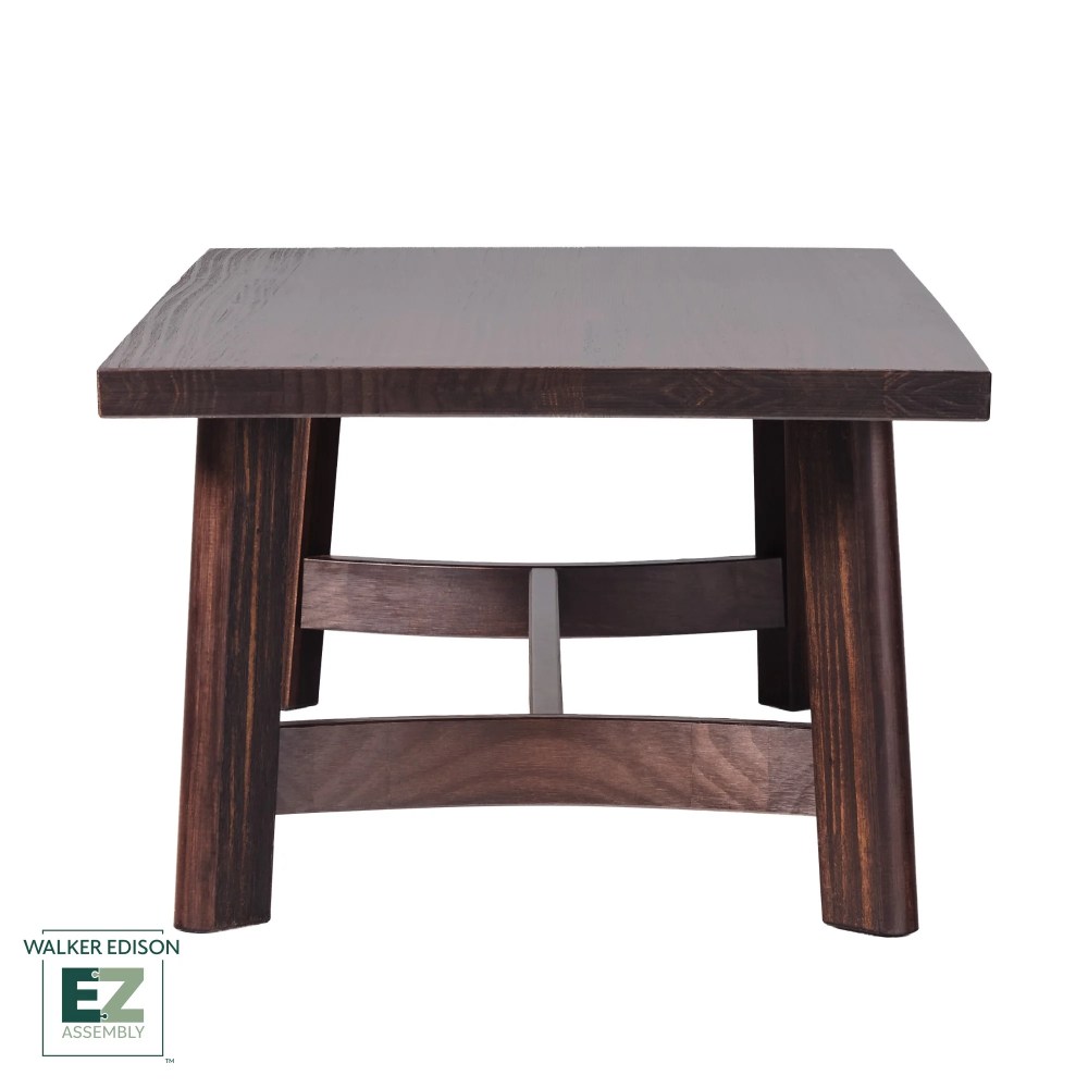 Walker Edison Modern Farmhouse Easy Assembly Wood Coffee Table Espresso - Image 6