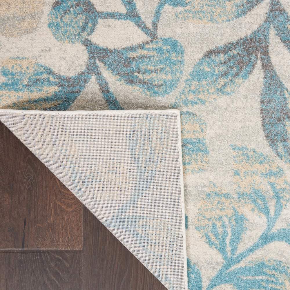 Nourison Tranquil Nature Ivory/Turquoise 5'3" x 7'3" Area Rug, (57) - Image 2