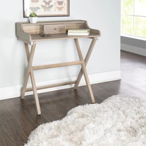 Linon Coy Folding Desk,34.25" Tall,Rustic Brown Finish