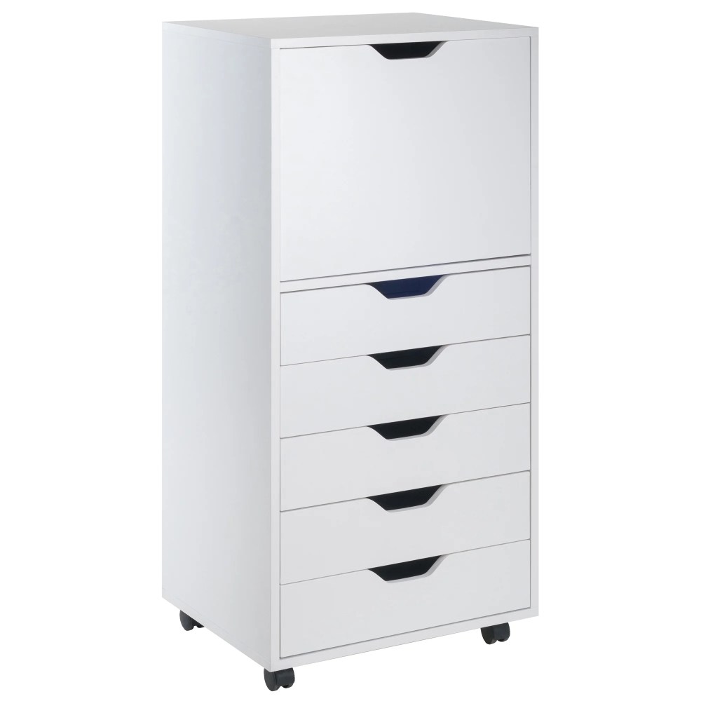 Winsome Halifax 5 Drawer Storage Mobile Cabinet 10616,White Finish