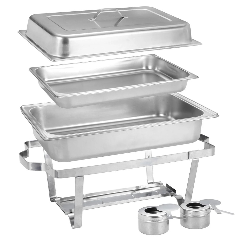 ZenStyle 4 Packs 8 Quart Chafing Dish Buffet Trays Chafer Stainless Steel with Warmer for Home Party Durable - Image 7