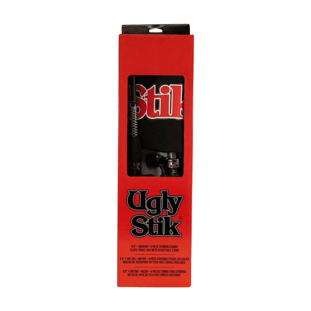 Ugly Stik Spinning Travel Combo,  6'6" Medium Fishing Rod,  30 Size Reel