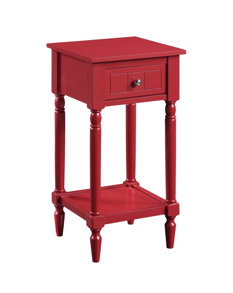 Convenience Concepts French Country Khloe 1 Drawer Accent Table with Shelf, Cranberry Red - Image 5