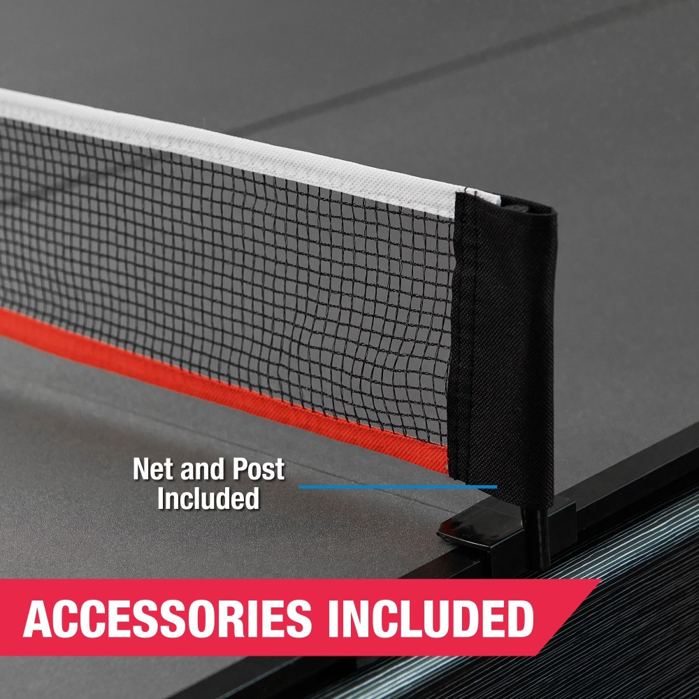 7-ft Table Tennis Conversion Top, 9mm Playfield, Net Included, Gray, and 4 Piece Top Folds for Storage by MD Sports - Image 7