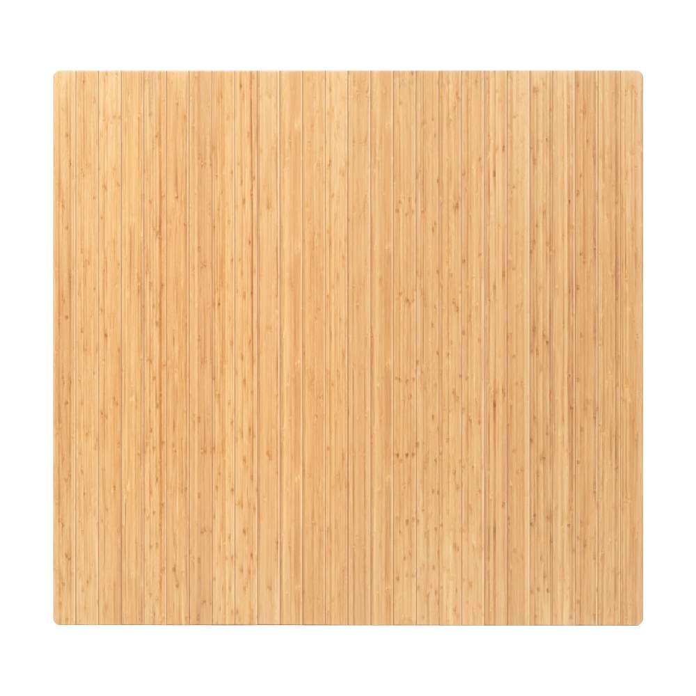 Anji Mountain 48" x 52" Bamboo Chair Mat for Carpet and Hard Floor, 5mm - Rectangular without Lip, Natural