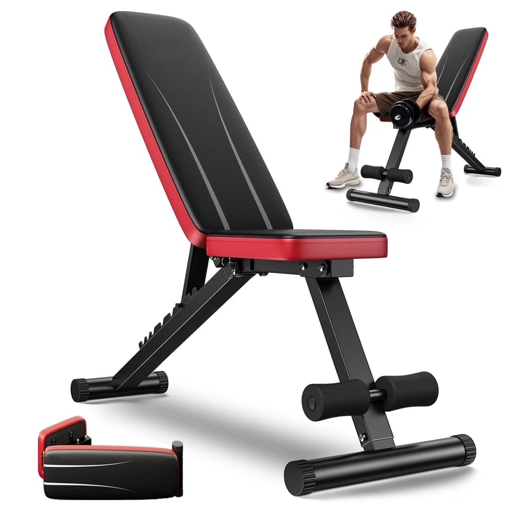 NICEPEOPLE Adjustable Weight Bench for Home Gym, Foldable Workout Bench with 8 Backrests and 660LBS Weight Capacity