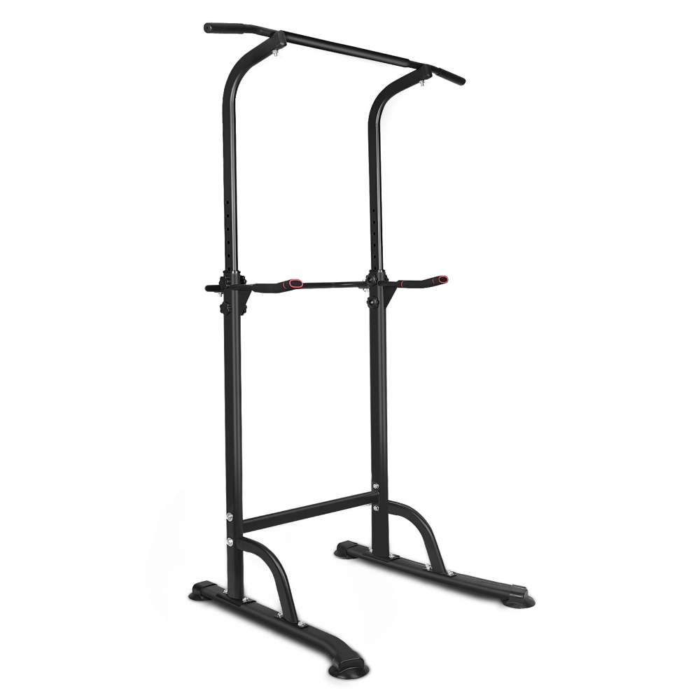 (LuckyNote)Power Tower Dip Station, Adjustable Height Multi-Function Home Gym Equipment, Heavy Duty Steel Pull Up Bar Station for Strength Training, Black