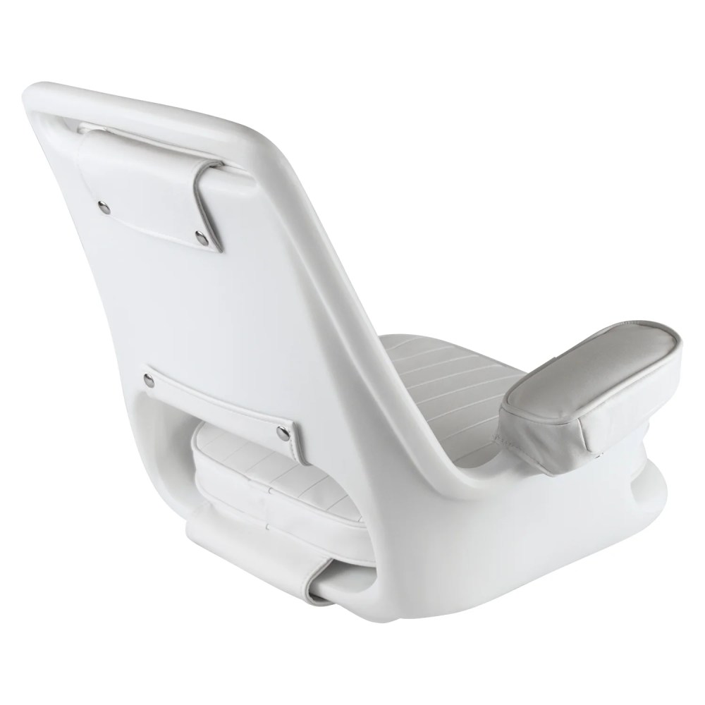 Wise 8WD1007-6-710 Captain's Chair White Adjustable Pedestal and Seat Slide - Image 8