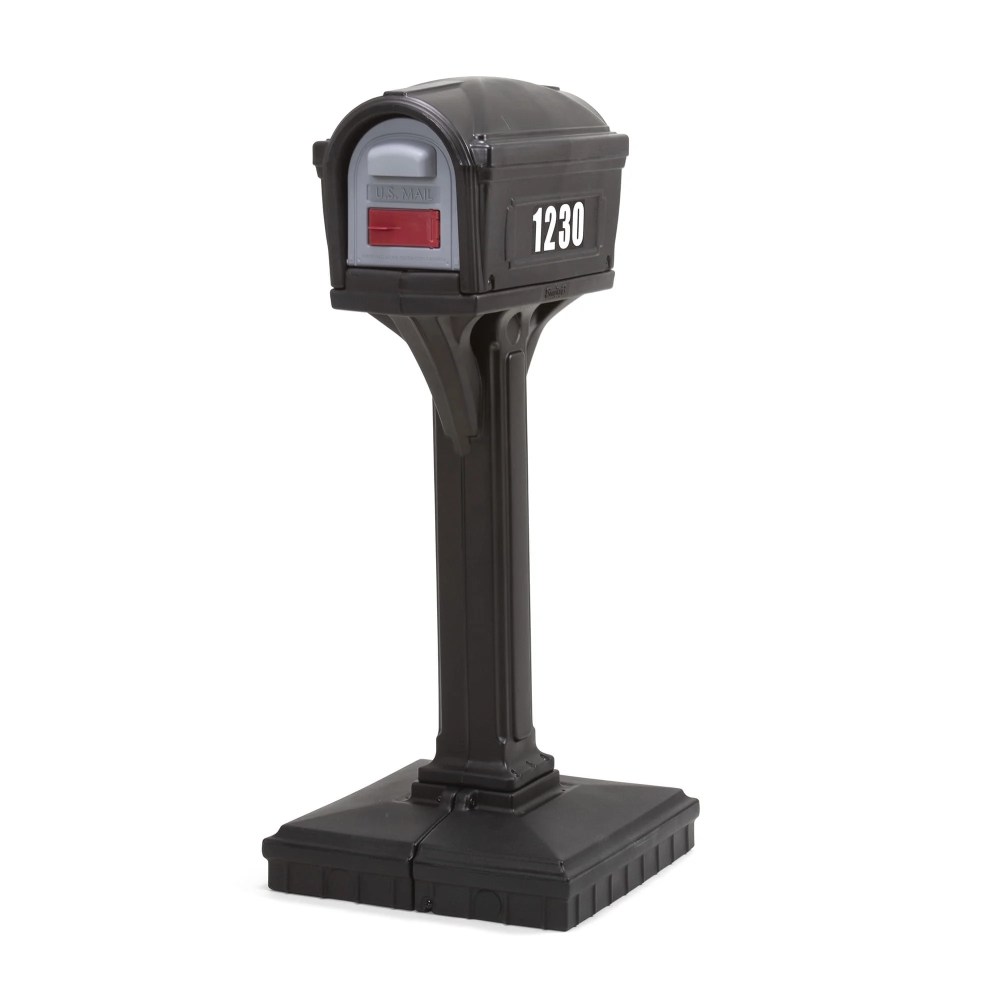 Simplay3 Dig Free Easy Up Classic Plastic Mailbox,  Black,  Rust Resistant