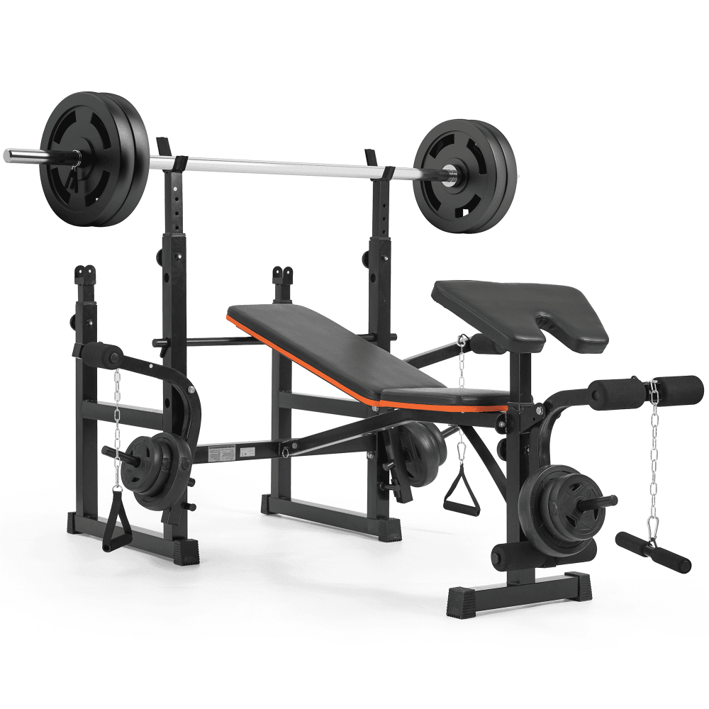 Naipo 7-in-1 Weight Bench 600lbs Adjustable Workout Bench Set Multi-Function Bench Home Gym Full Body Function (Not included Dumbbell Plates & Barball)