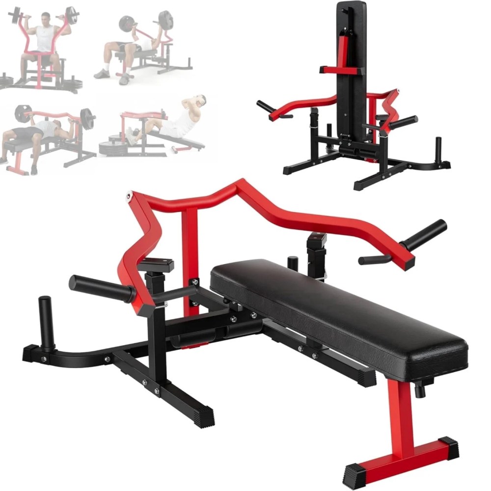 JoanKaren 4-in-1 Bench Press Machine, 1250lbs Chest Press Machine with Independent Converging Arms, Flat Incline Bench