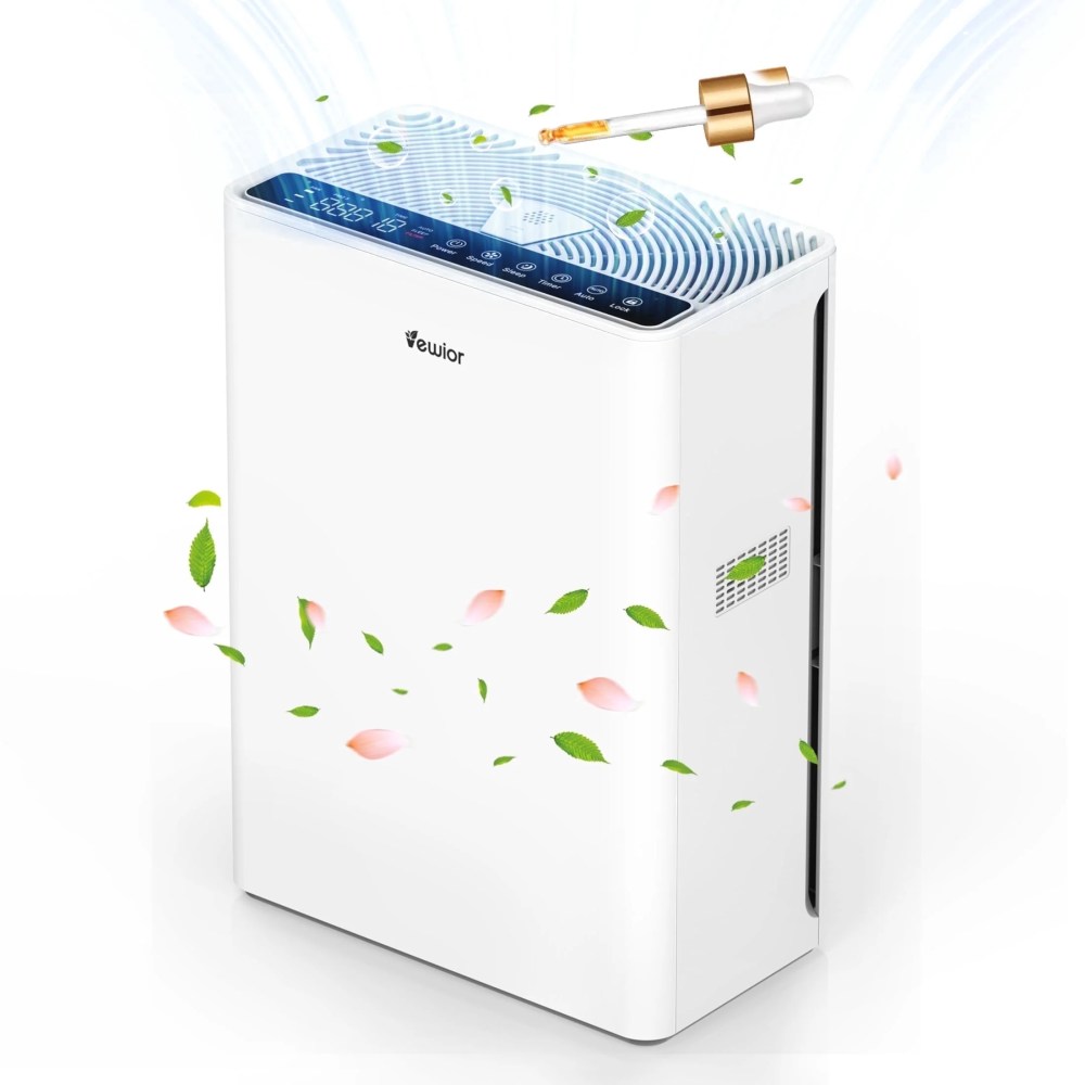 VEWIOR Air Purifiers For Home Large Room Up To 2200 sqft H13 HEPA Air Purifiers Filter With Fragrance Sponge Timer Washable Filter Cover, 15 DB Quiet Air Cleaner For Pets Dander Smell Smoke Pollen