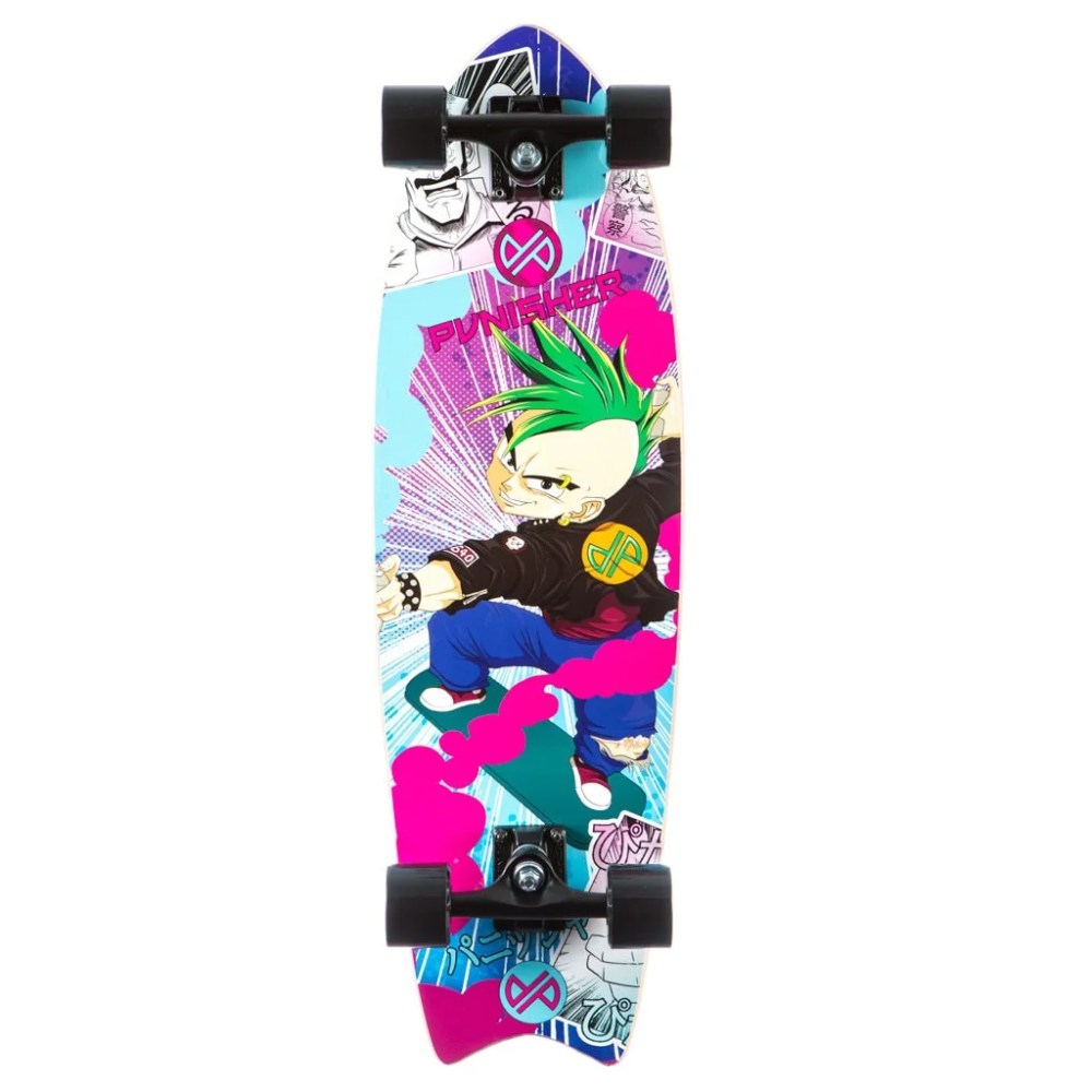Punisher Skateboards Anime 30.5-Inch Single Kick Canadian Maple Longboard Cruiser Skateboard