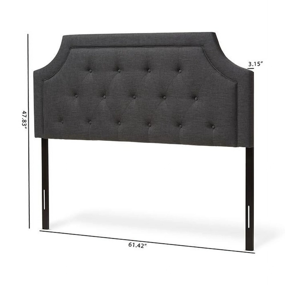 Baxton Studio Mars Modern and Contemporary Dark Grey Fabric Full Size Headboard - Image 2