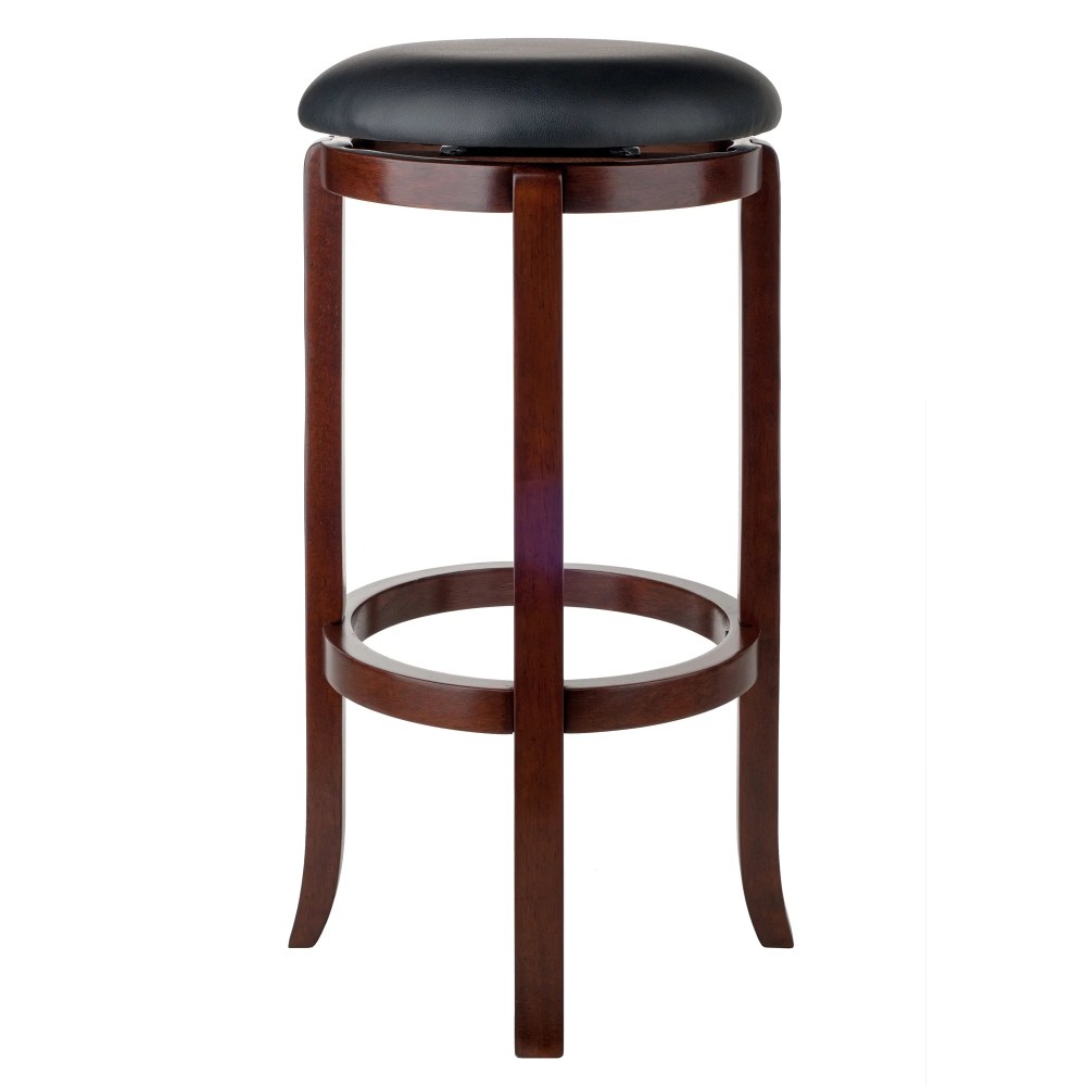 Winsome Wood Walcott Swivel Seat Bar Stool,Black & Walnut - Image 2