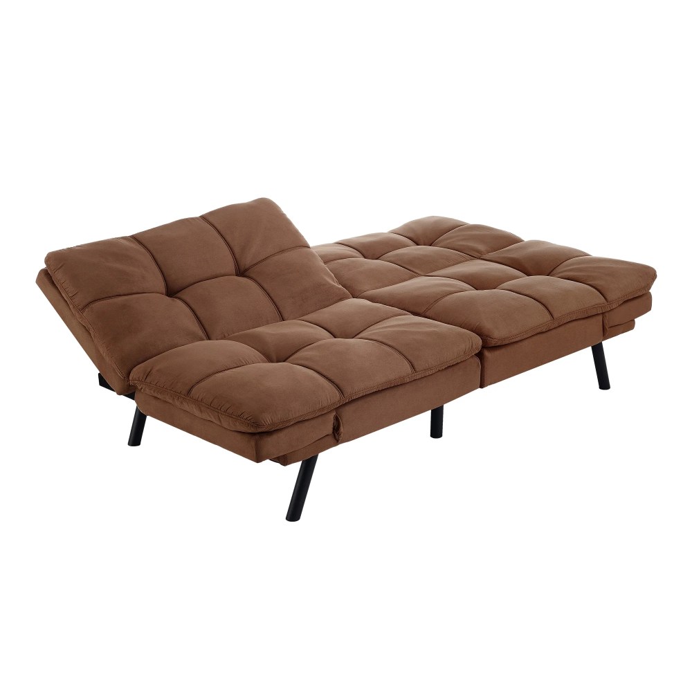 Mainstays 72" Memory Foam Futon Sofa Bed, Camel - Image 6