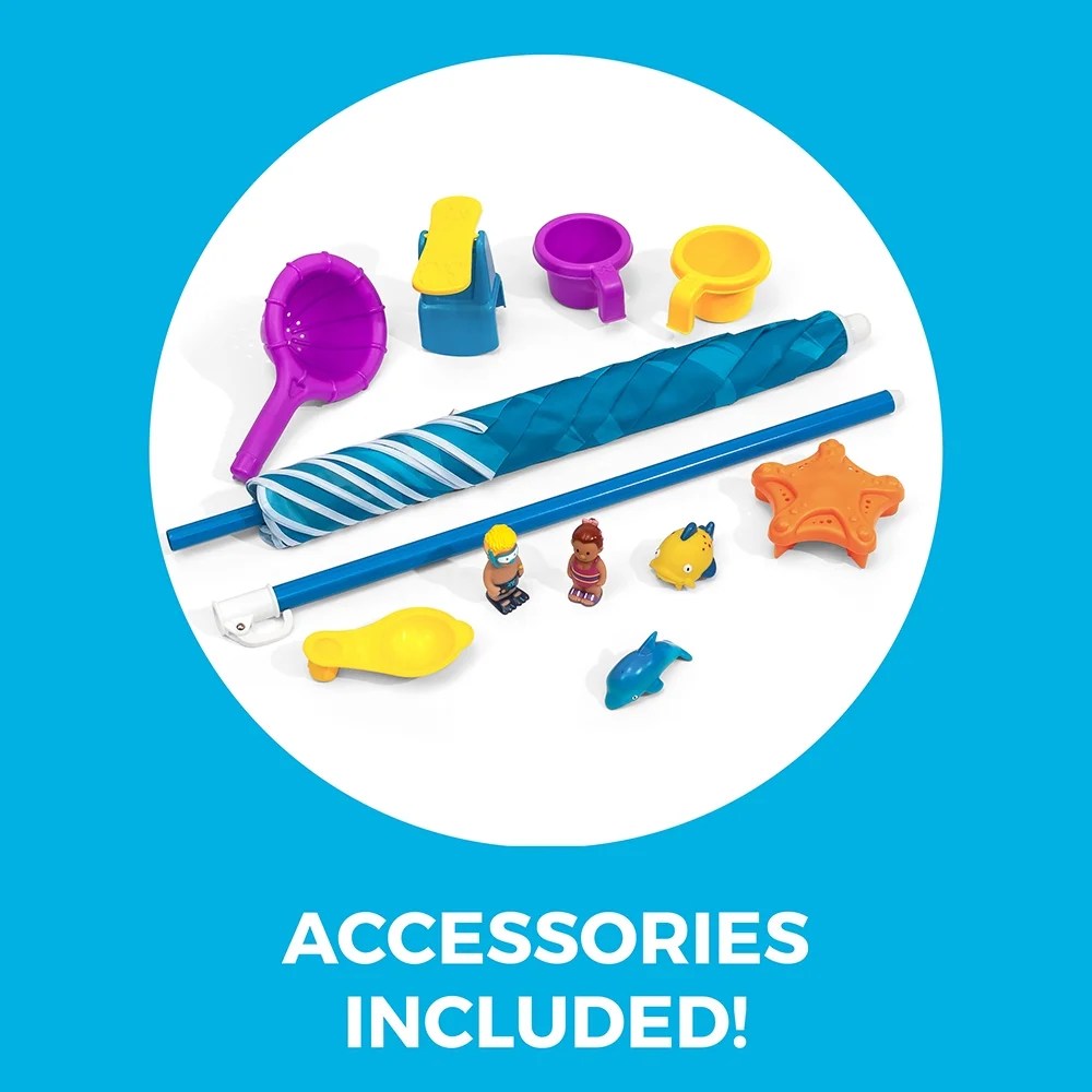 Step2 Spill & Splash Seaway Blue Plastic Water Table for Toddlers with 10-piece Playset - Image 6