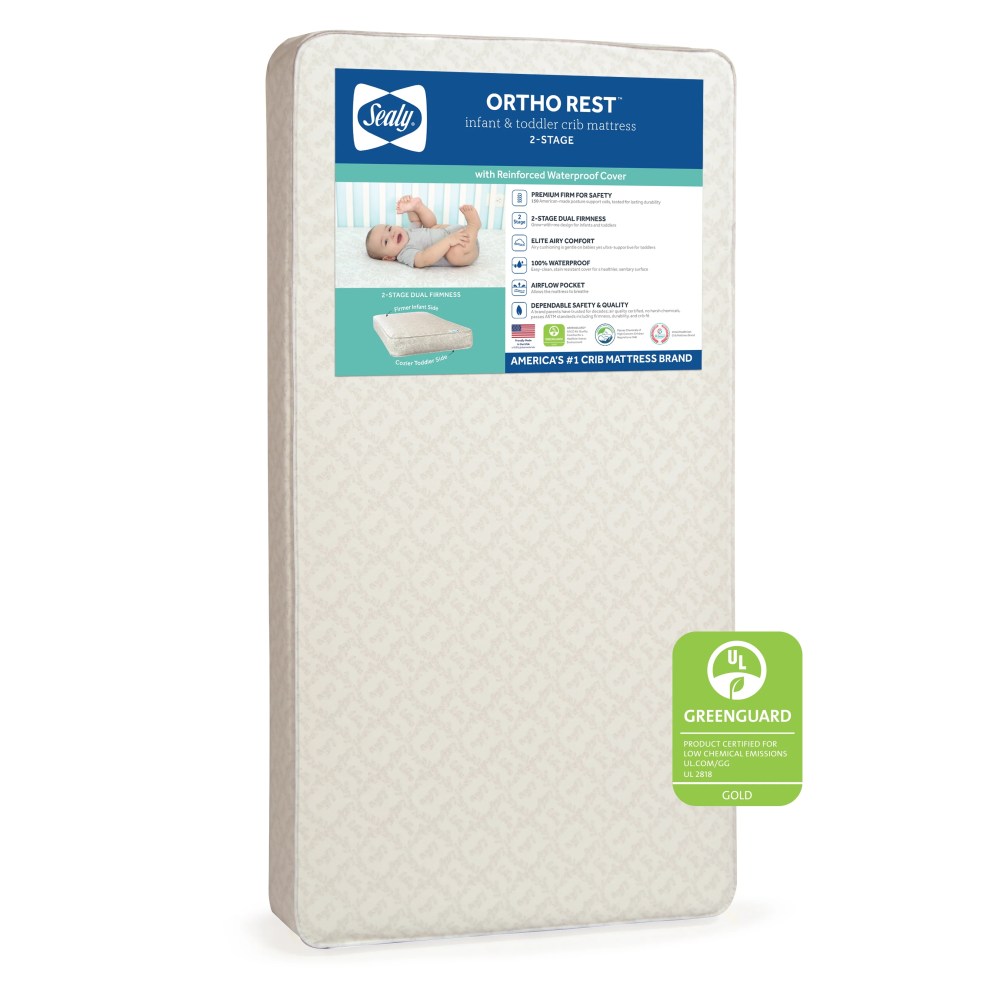Sealy Ortho Rest Extra Firm 2-Stage Crib Mattress and Toddler Mattress