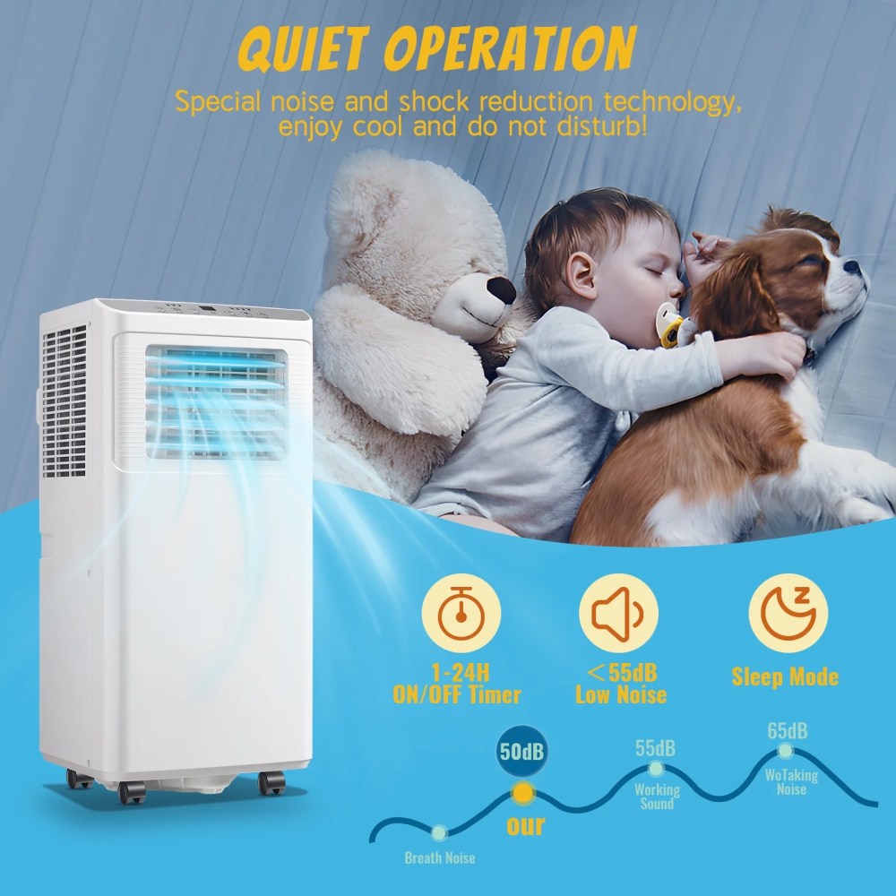 WANAI Portable Air Conditioner,8000 BTU AC Units with Cooling,Fan,Dehumidifier,Sleep Mode,Remote Control - Image 9