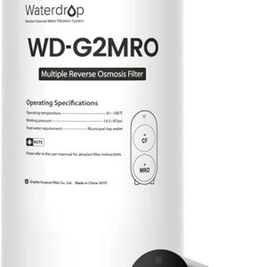 Waterdrop WD-G2MRO Reverse Osmosis Membrane Composite Filter,2-year Lifetime,Replacement for WD-G2-B WD-G2-W Reverse Osmosis System