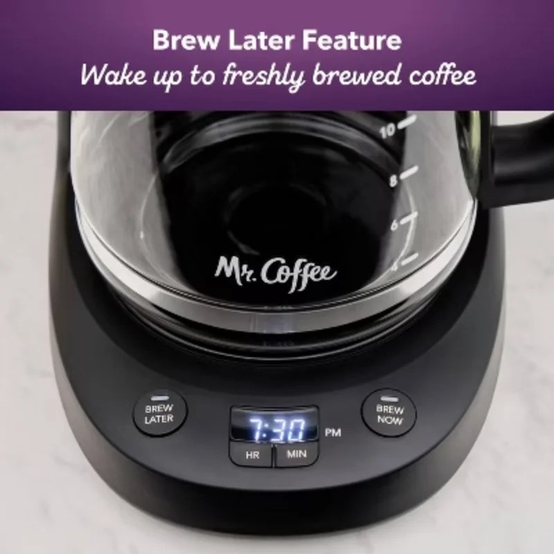 Mr. Coffee 12-Cup Programmable Coffee Maker Black: Drip Machine,Dishwasher-Safe,Electric,Paper Filter - Image 4