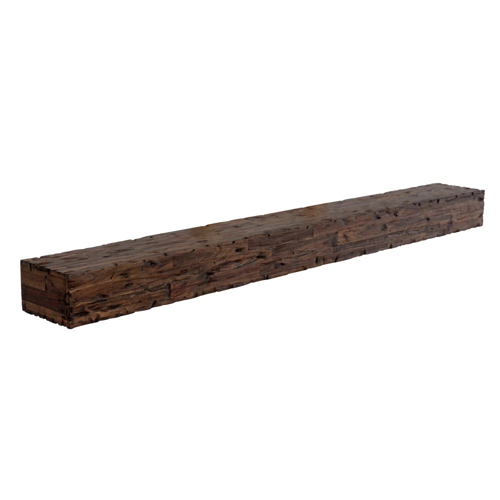 60" Antique Brown Fireplace Mantel Floating Wall Shelf Beam