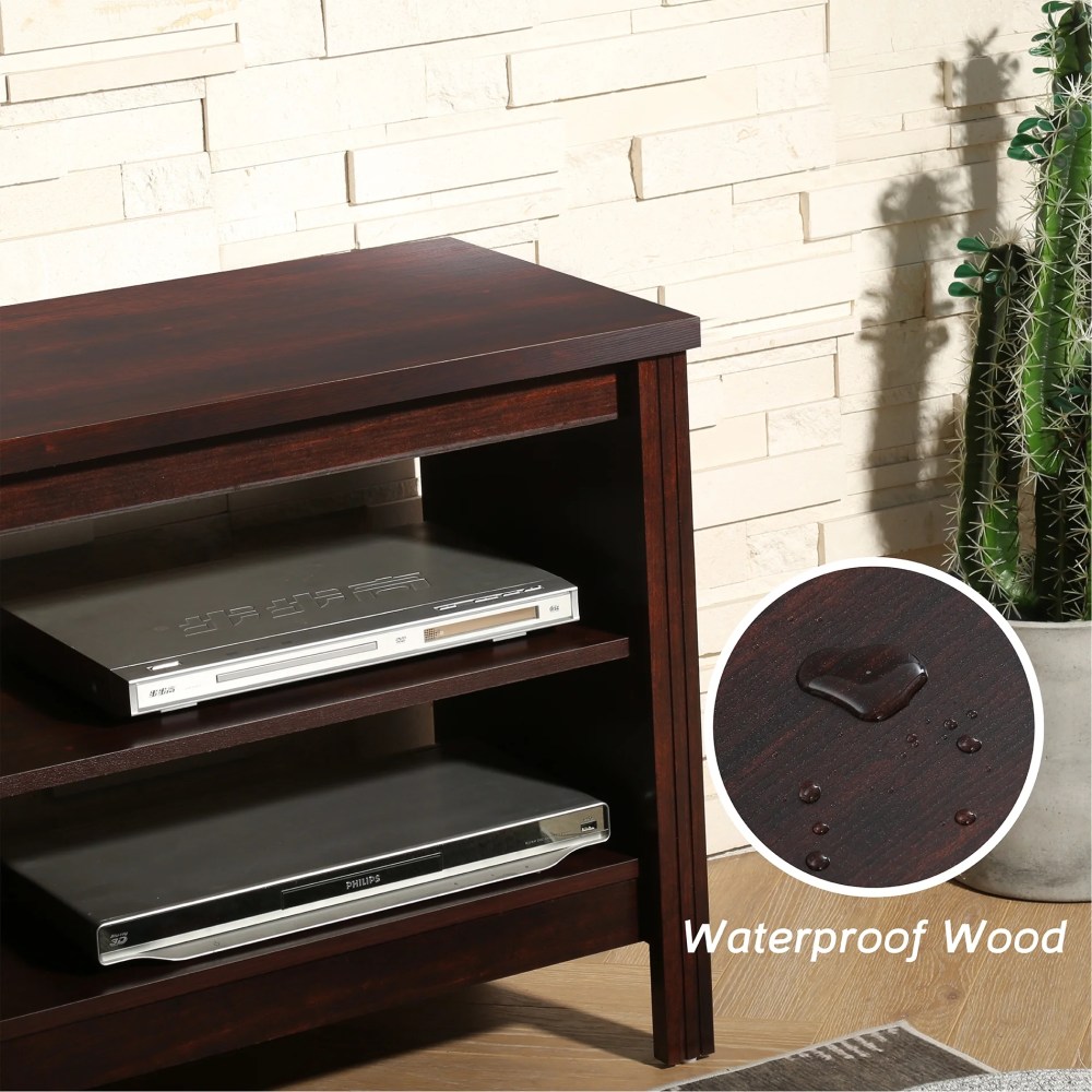 Wampat Farmhouse TV Stands for 75 inch Flat Screen Wood Media Console Storage Cabinet Entertainment Center,70 inch,Brown - Image 5