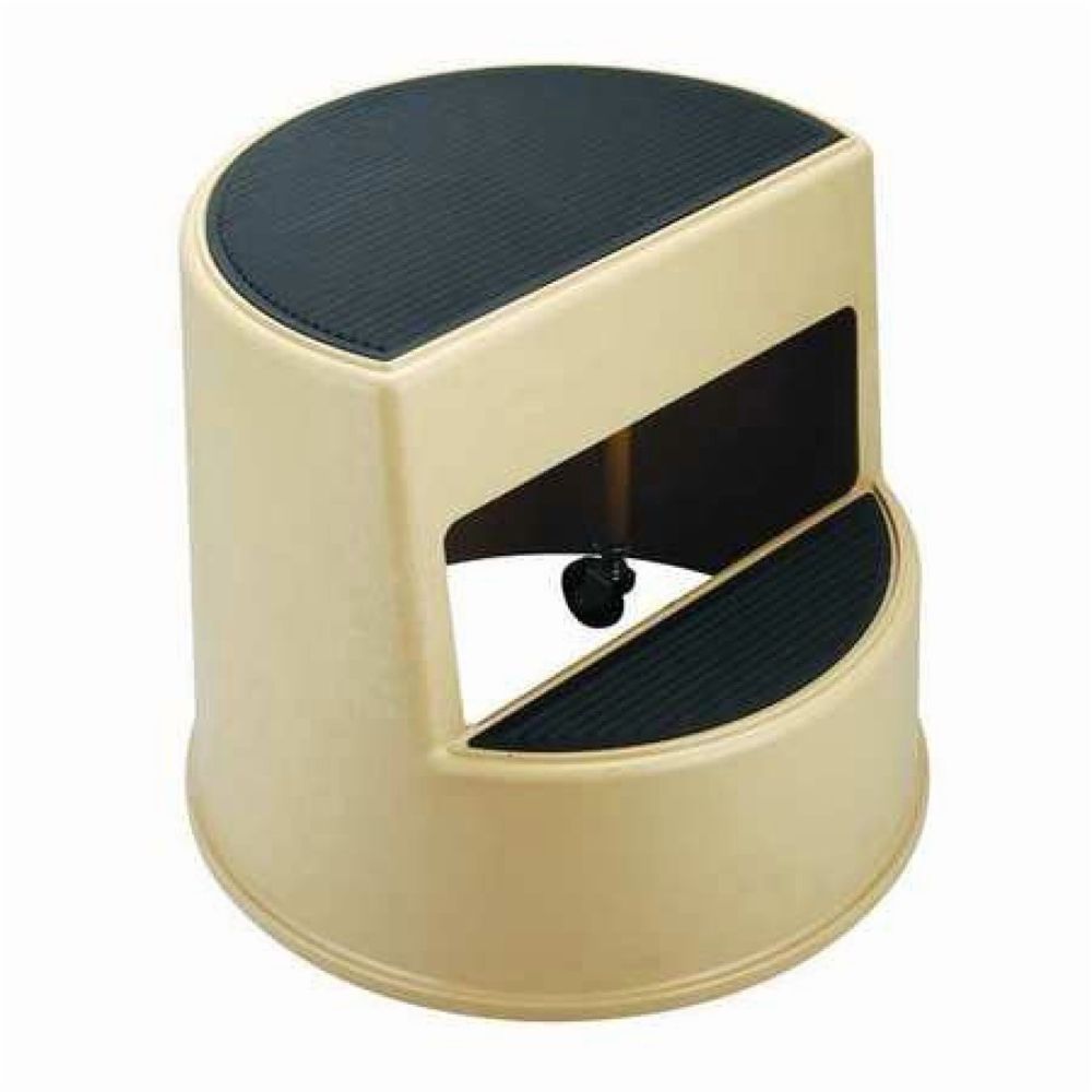 ZORO SELECT 5M655 2 Steps,Plastic Step Stool,350 lb. Load Capacity,Beige