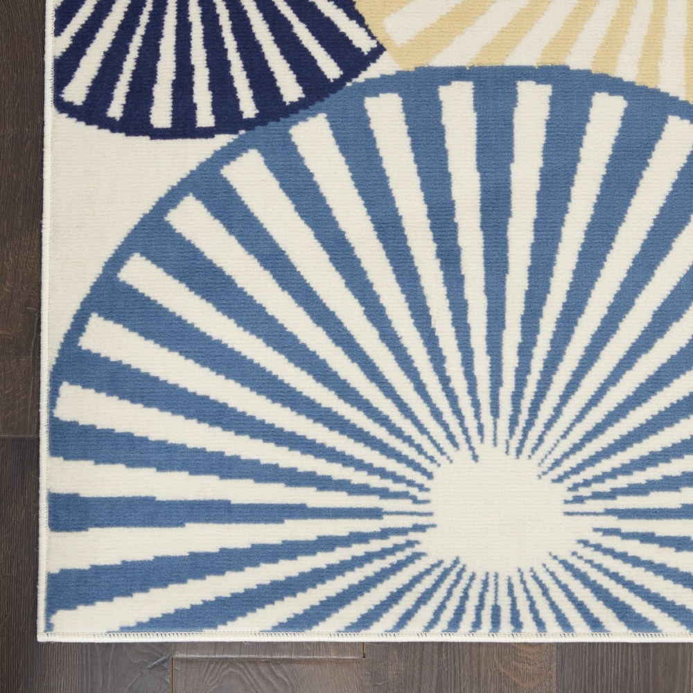 Nourison Grafix Geometric White 5'3" x 7'3" Area Rug, (57) - Image 3