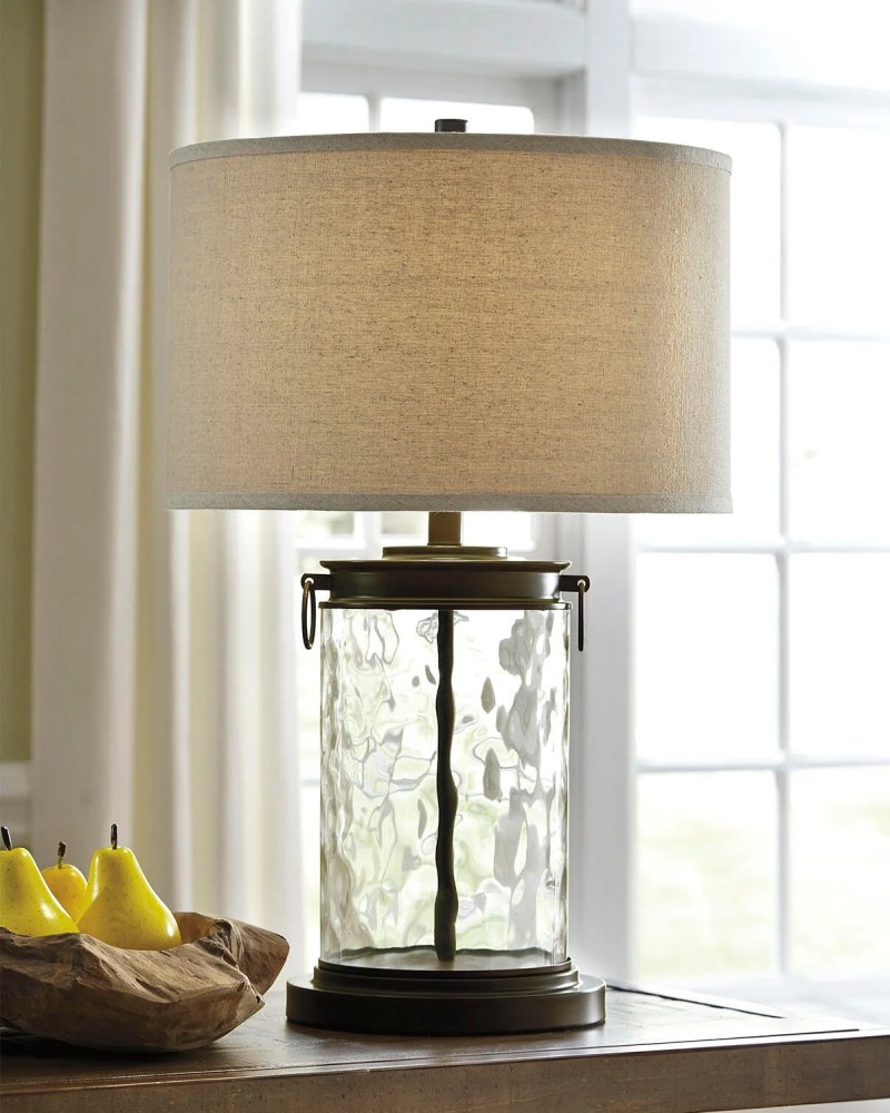 Signature Design by Ashley Casual Tailynn Table Lamp Clear/Bronze Finish - Image 2