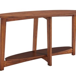 Alaterre Monterey 60"L Console/Media Mid-Century Modern Wood Table,Warm Chestnut