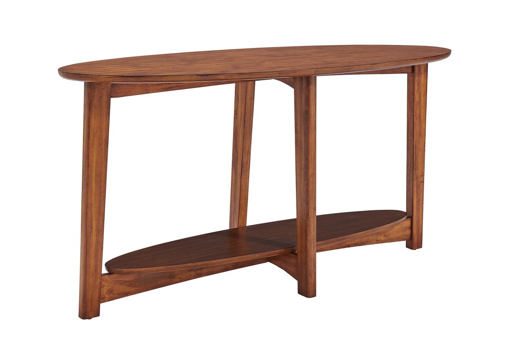 Alaterre Monterey 60"L Console/Media Mid-Century Modern Wood Table,Warm Chestnut