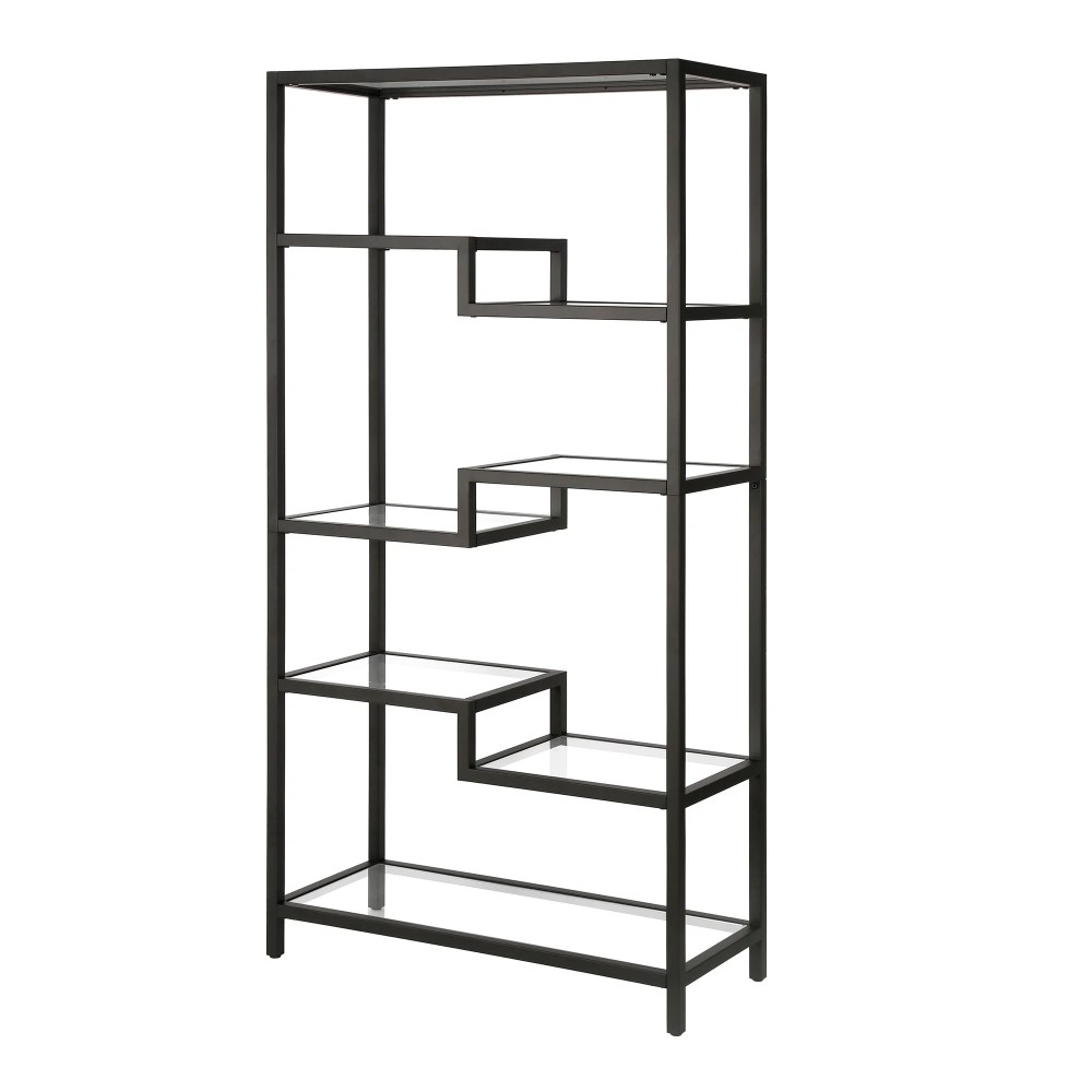 Evelyn&Zoe Johann 68" Tall Rectangular Bookcase,Blackened Bronze
