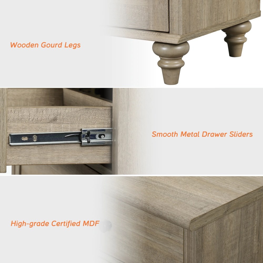 Wash Gray Farmhouse TV Stand for 85 inch TV with Drawers & Doors - Image 4