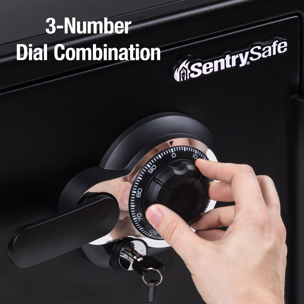 SentrySafe SFW123DTB Fire-Resistant and Water-Resistant Safe with Combination Lock, 1.23 Cu. Ft. - Image 2