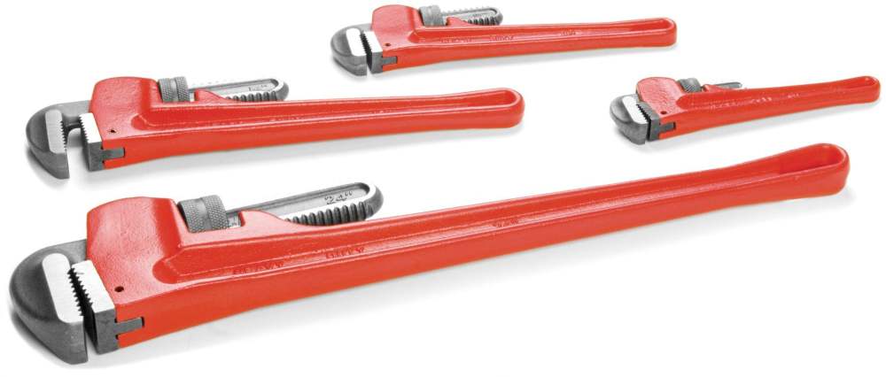 Wilmar W1136 4 Piece Heavy Duty Pipe Wrench Set 8, 10, 14, 24