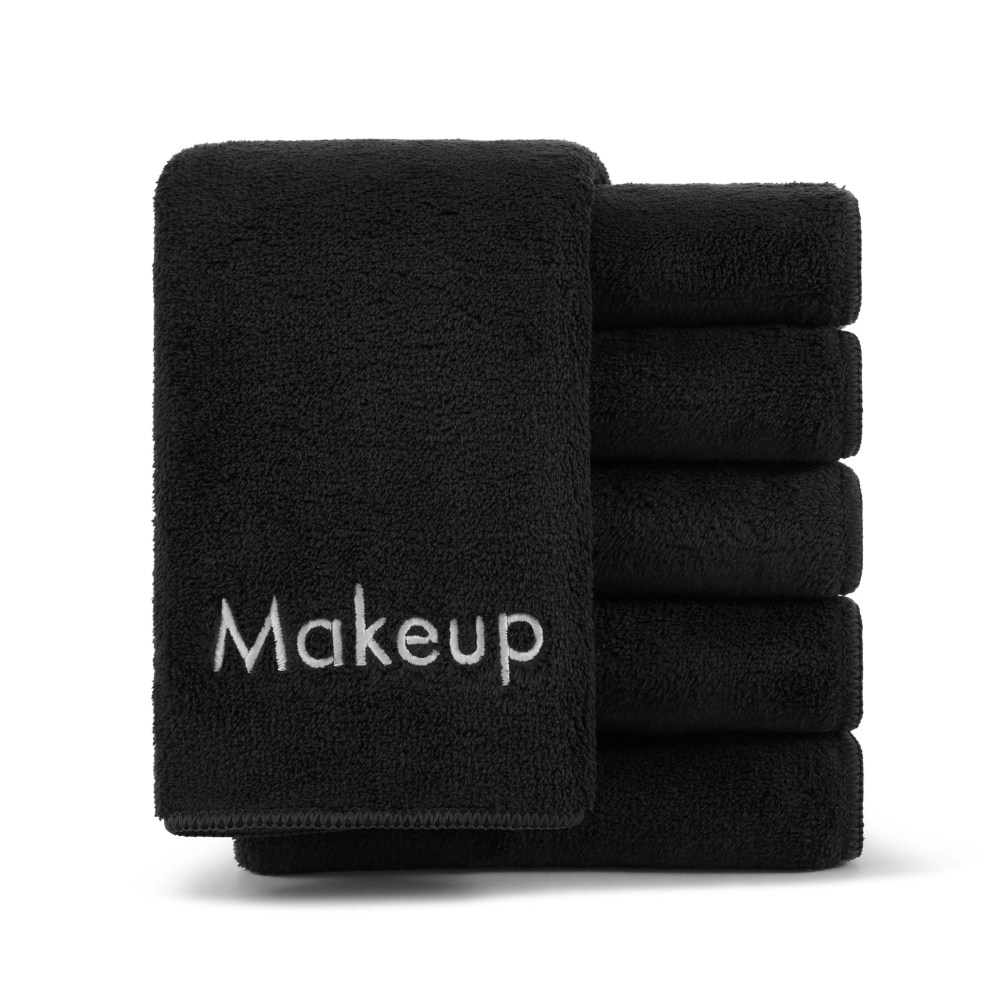 Arkwright Makeup Remover Wash Cloth - Coral Fleece Microfiber Face Towels - 13 x 13 in. - (Bulk Case of 108) Black - Image 4