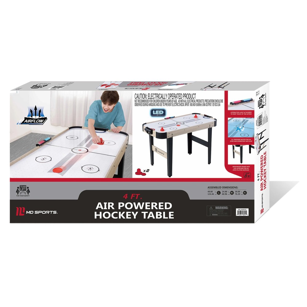 48" Air Hockey Table Set with LED Scorer, by MD Sports - Image 8