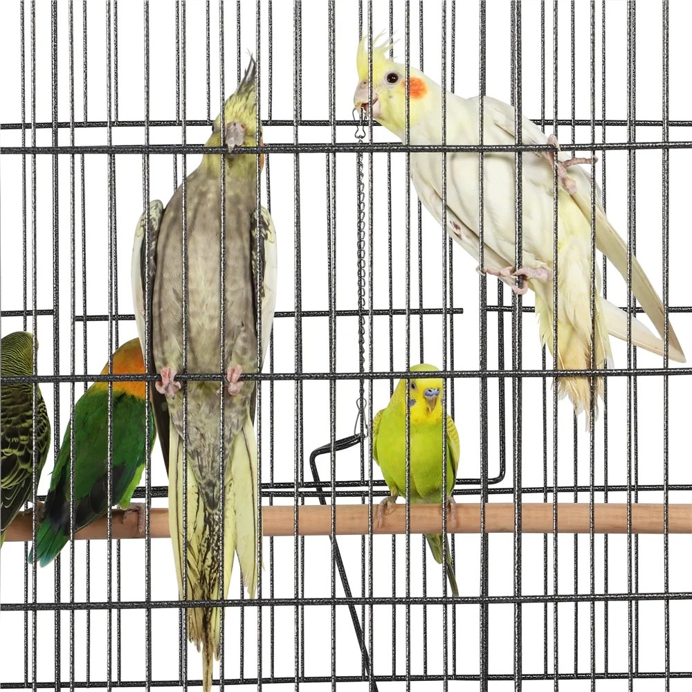 Alden Design 60.5" H Extra-Large Wrought Iron Parrot Cage Bird Cage with Stand, Black - Image 7