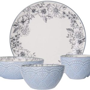Pfaltzgraff Gabriela Gray 16-Piece Stoneware Dinnerware Set, Service for 4 - ,Gabriela Grey
