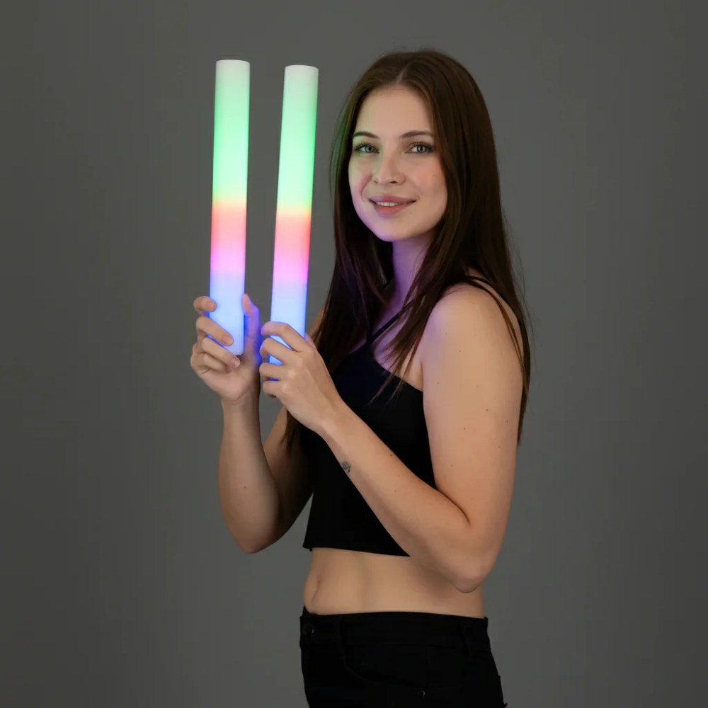 16" LED Glow Foam Sticks - 100 Pack MultiColor Light-Up Stick Batons for Parties, Shows & Events by PartyGlowz - Image 4