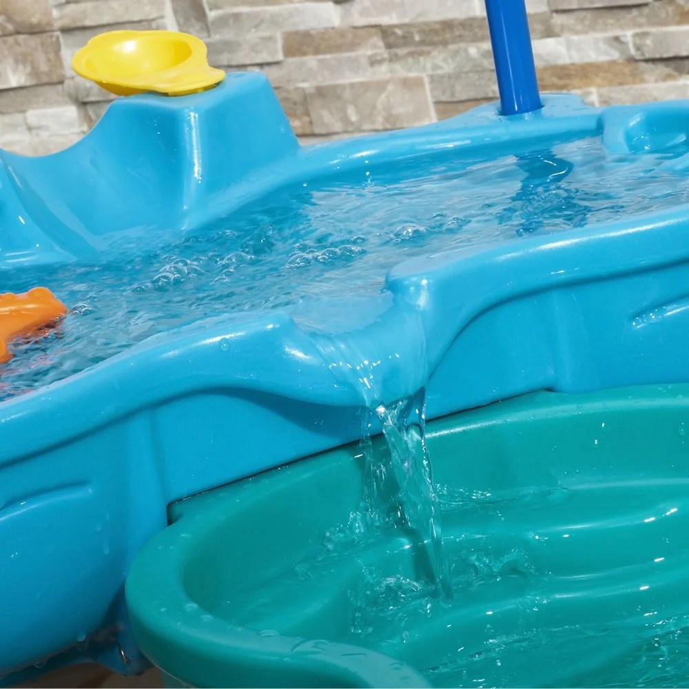 Step2 Spill & Splash Seaway Blue Plastic Water Table for Toddlers with 10-piece Playset - Image 7