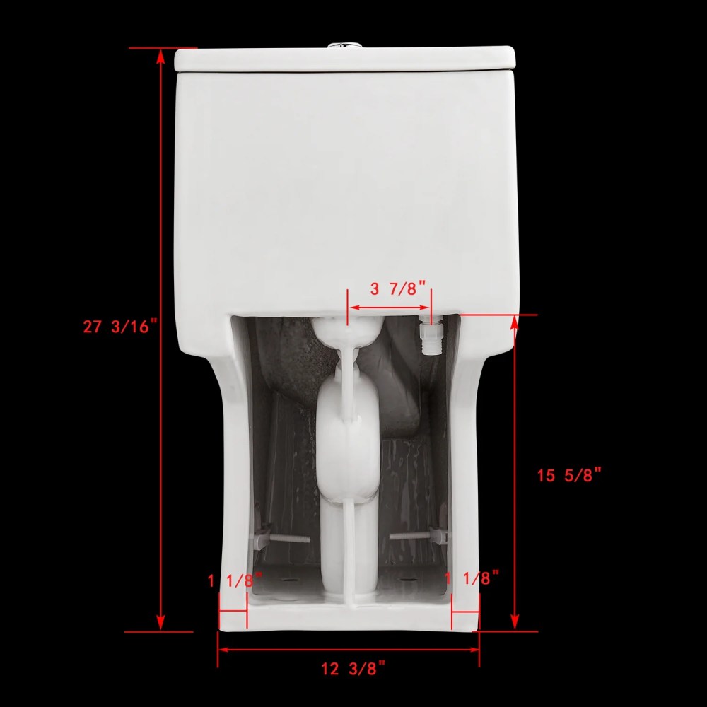 DeerValley Ursa DV-1F52677 Elongated One-Piece Toilet Ceramic 0.8/1.28 GPF Dual Flush Bathroom Toilets - Image 13