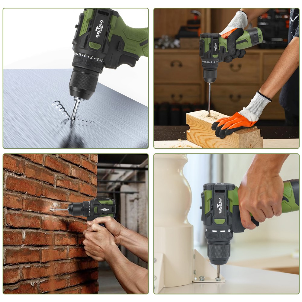 17V Brushless Screwdriver Drill Set,140Nm Cordless Impact Driver & 55Nm Electric Drill with 3 Adjustable Speed - Image 9