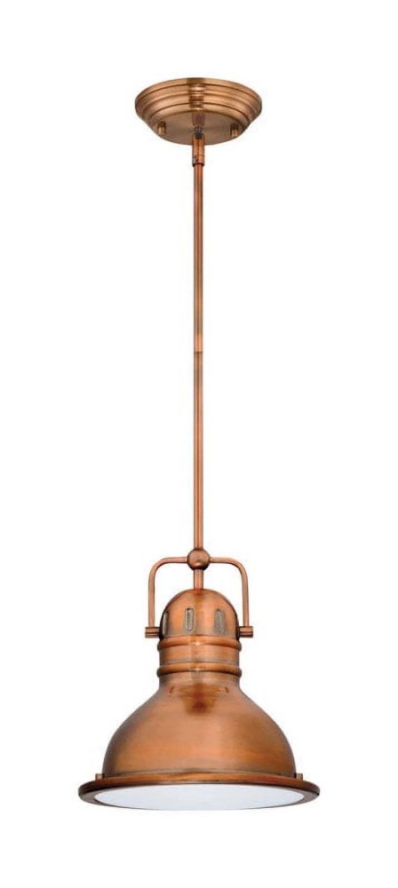 Westinghouse Boswell LED Mini Pendant Washed Copper Finish Frosted Prismatic Lens