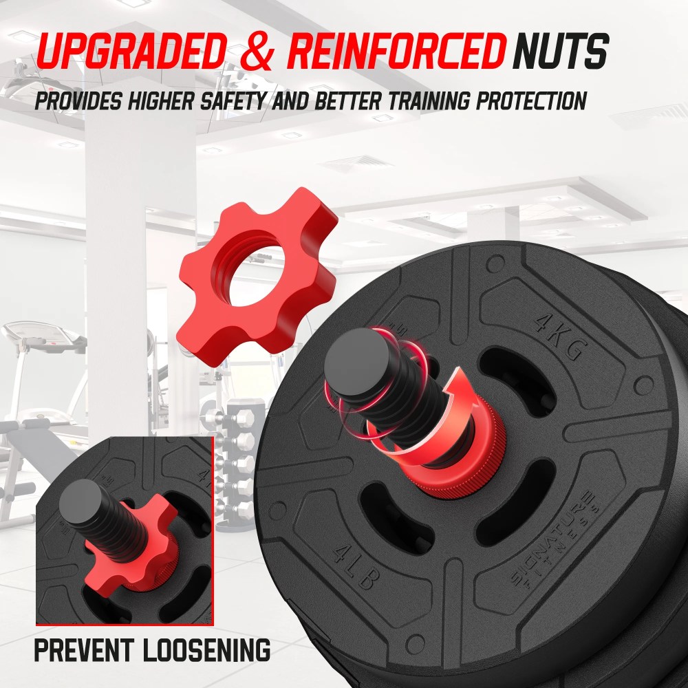 Signature Fitness Adjustable Dumbbell Set, Portable Design with Changeable Weight Plates and Non-Slip Handles for Home Gym Workouts - Image 4
