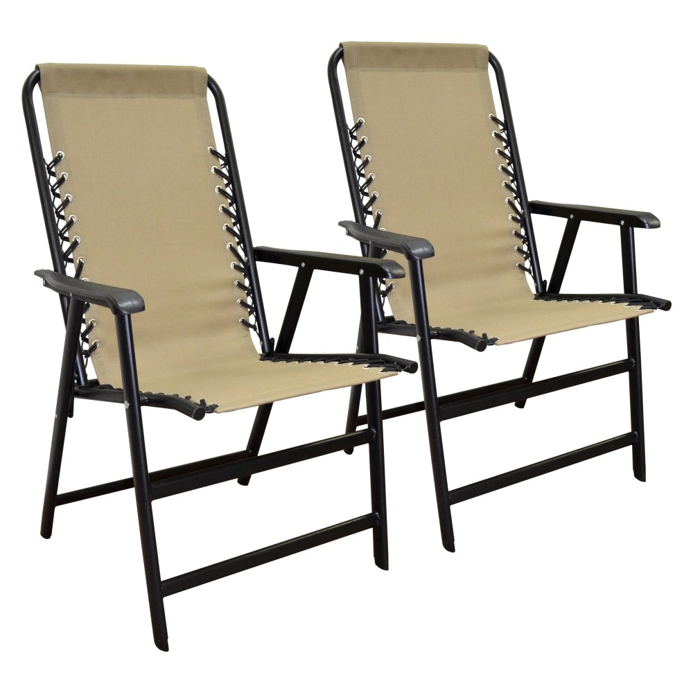 Suspension Folding Chair Beige 2pk - Image 3